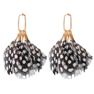 Spotted Feather Earrings