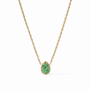 Pave Teardrop Delicate Necklace, Emerald