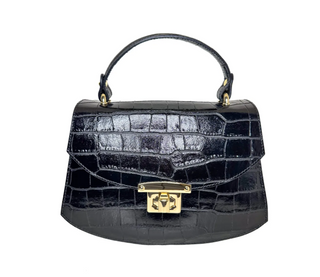 Medium Croc Bag, Black