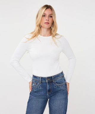 Basic Round Neck Long Sleeve, White