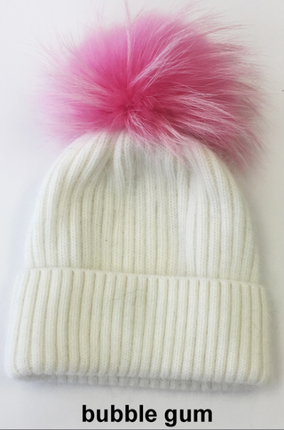 Pom Pom Angora Hat, Bubblegum