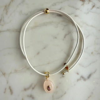 Beach Combing Necklace, Coconut/Pink