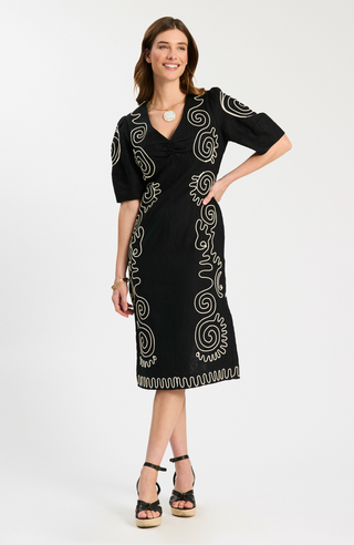 Posey Linen Embroidered Dress