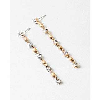 Holiday Long Drop Statement Earrings, Gold