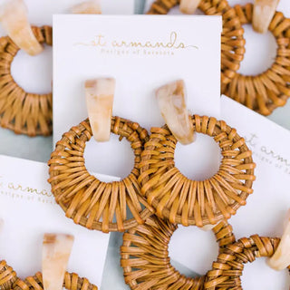 Cream Bali Stud Earrings