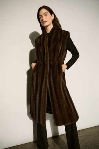 Straight Fit Faux Fur Vest