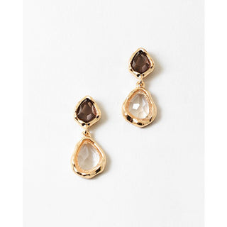 Teardrop Earrings, Purple/Gold
