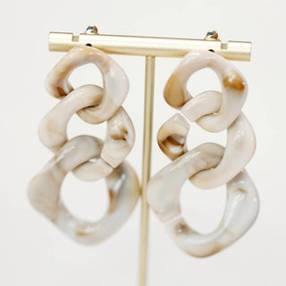 Cream Lucite Chain Earrings
