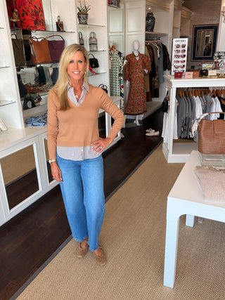 Long Sleeve Sweater/Blouse, Camel