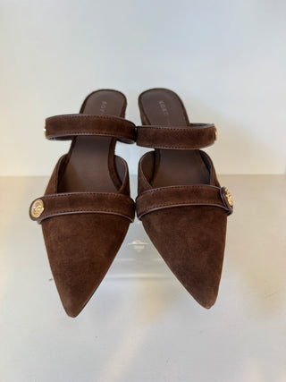 Biza Kitten Mule, Brown Suede