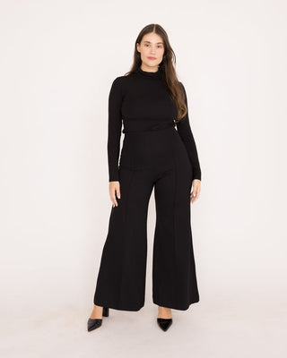 Ponte Knit Standard Wide Leg Pant