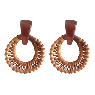 Brown Bali Stud Earrings