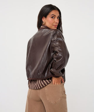 Short Crinkle Jacket, Cacao