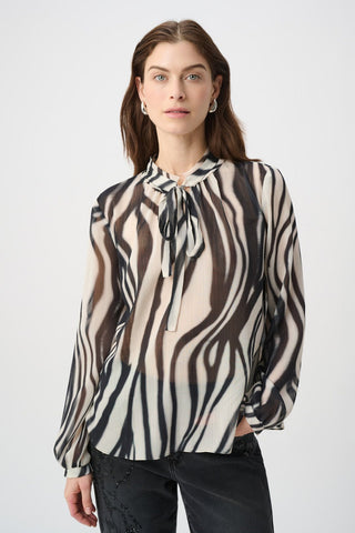 Animal Print Chiffon Blouse