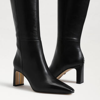 Sylvia Knee High Boot, Black Leather