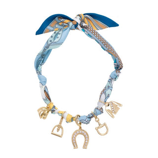 Steeplechase Scarf Necklace, Light Blue