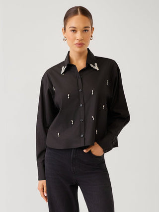 Lisa Embellished Top, Black