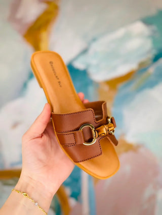 Baz Sandal, Brown Leather