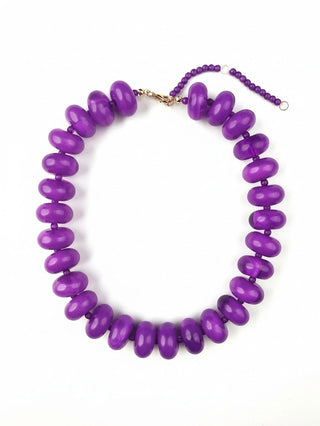 Bailey Chunky Beaded Necklace, Purple