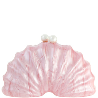 Acrylic Fan Shell Evening Clutch, Pink
