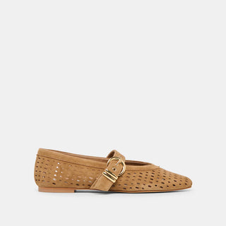 Mikel Ballet Flats, Perforated Suede