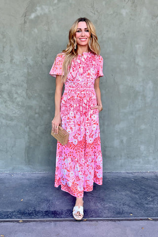Eloise Dress, Pink Poppy