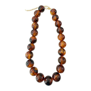Carter Chunky Beaded Necklace - Dark Tortoise