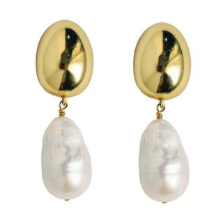 Vintage Chunky Gold And Pearl Earrings