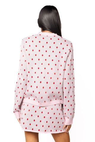 Polka Dot Wreath Sweater, Light Pink