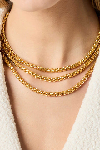 Cobblestone Link Necklace - Gold