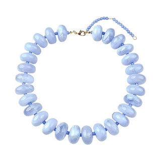 Bailey Chunky Beaded Necklace, Light Blue