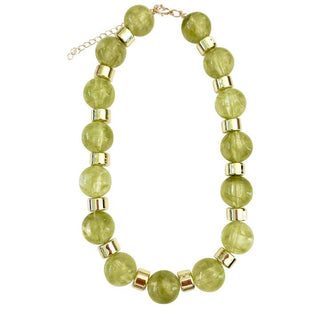 Jessica Chunky Beaded Necklace - Chartreuse