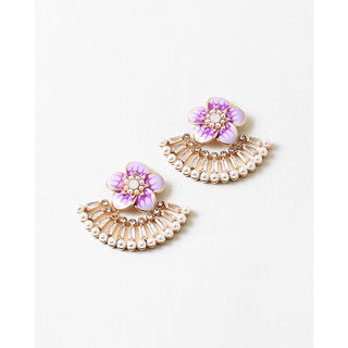 Statement Purple/Pearl Stud