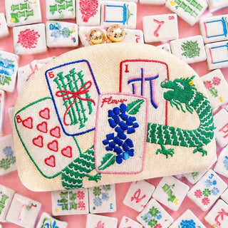 Mahjong Clutch Embroidered