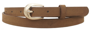 Microsuede U Buckle Skinny, Brown