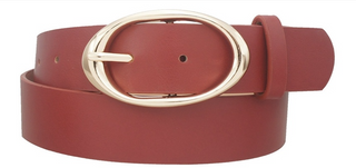 Microsuede Organic Oval Buckle, Red