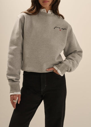 Signature Sweatshirt, Heather Grey/True