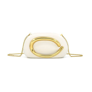 Evening Organic Gold Clutch - Beige
