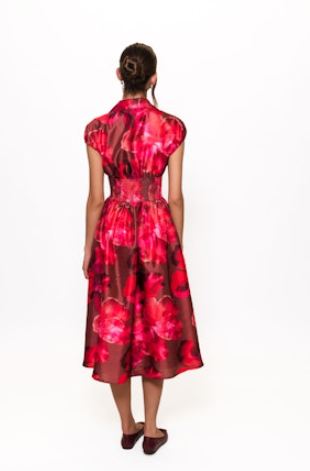 Trevy Dress, Rosewood Watercolor