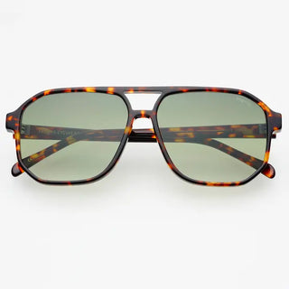 Billie Aviator Sunglasses, Tortoise/Green