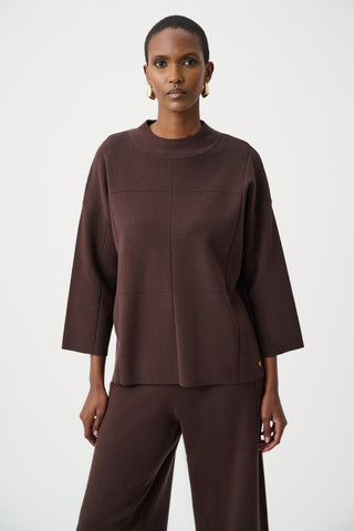 Straight Sweater With Mock Neck, Mocha