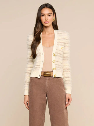Ariadne Mixd Stitch Cardi, Ecru