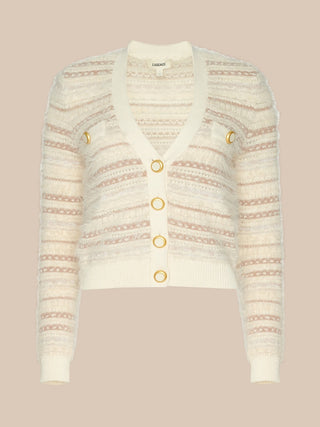 Ariadne Mixd Stitch Cardi, Ecru