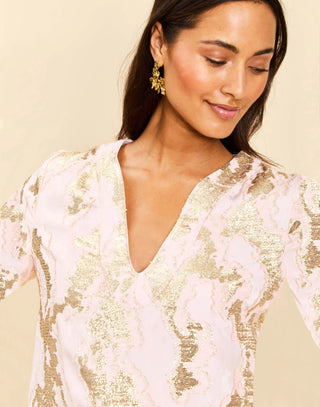 Ines Caftan Mini, Dress, Blush Gold