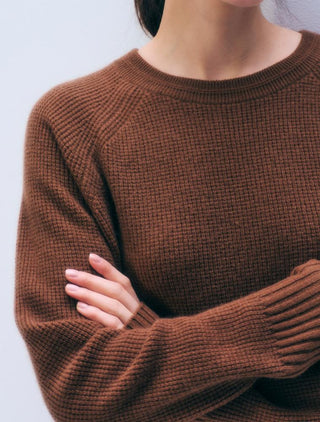 Cashmere Waffle Sweatshirt, Cedarwood