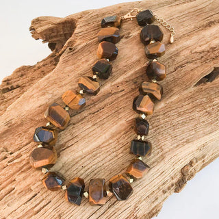 Chunky Statement Necklace, Brown