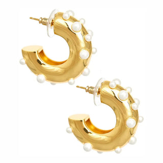 The Fitzgerald - Pearl & Gold Hoop
