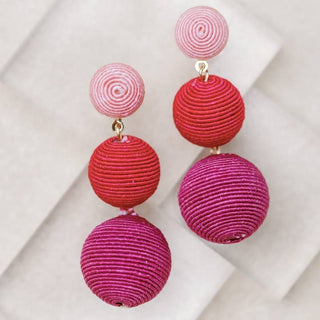 Pink, Red And Purple Ombre Earrings