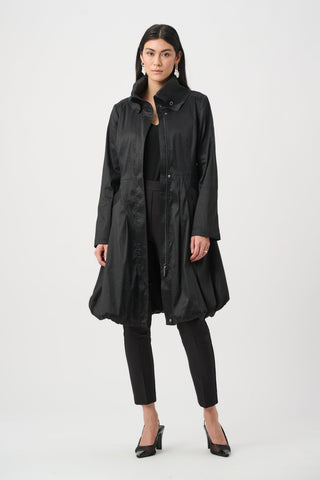 Taffeta Belted Fit & Flare Balloon Coat