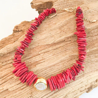 The Sariah Necklace, Red/Rectangle